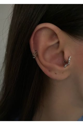 Kadın Minimal Yıldızlı Halka Tragus Piercing