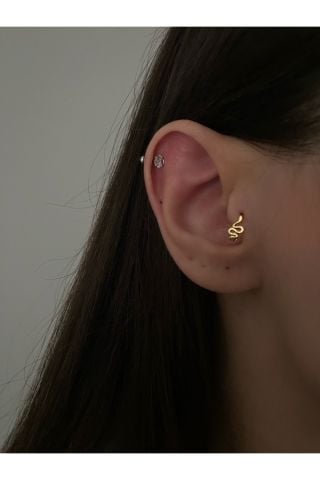Kadın Mini Yılan Halka Tragus Piercing