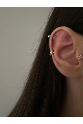 Kadın Mini Yılan Halka Tragus Piercing