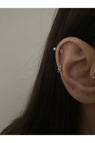 Kadın Mini Yılan Halka Tragus Piercing