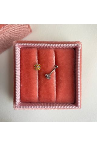 Kadın Renkli Top Tragus Piercing Kıkırdak
