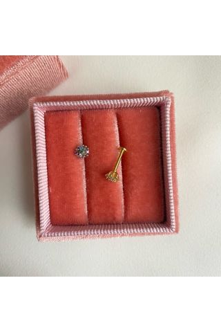 Kadın Renkli Top Tragus Piercing Kıkırdak