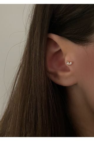 Kadın Çift Taşlı Tragus Piercing