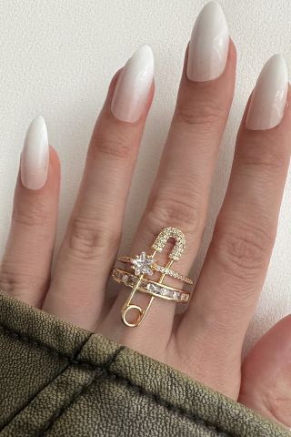 Çengelli Iğne Detaylı Ayarlanabilir Yüzük