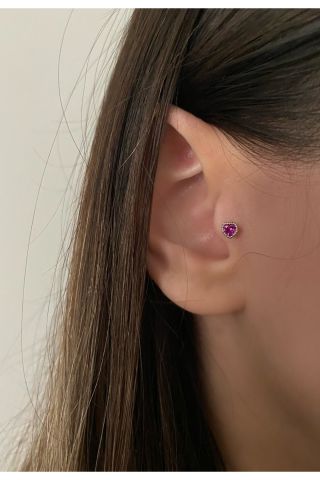 Kadın Minimal Kalpli Tragus Kıkırdak Piercing