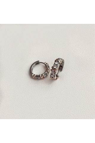 Taşlı Marka Model Halka 2'li Küpe