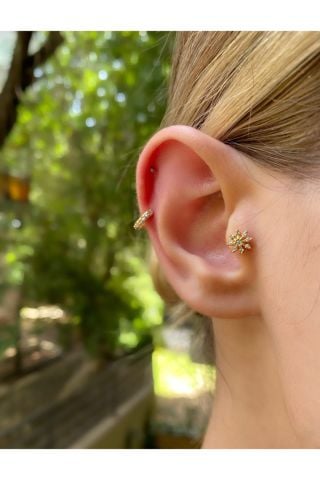 Kadın Yaprak Tragus Kıkırdak Piercing
