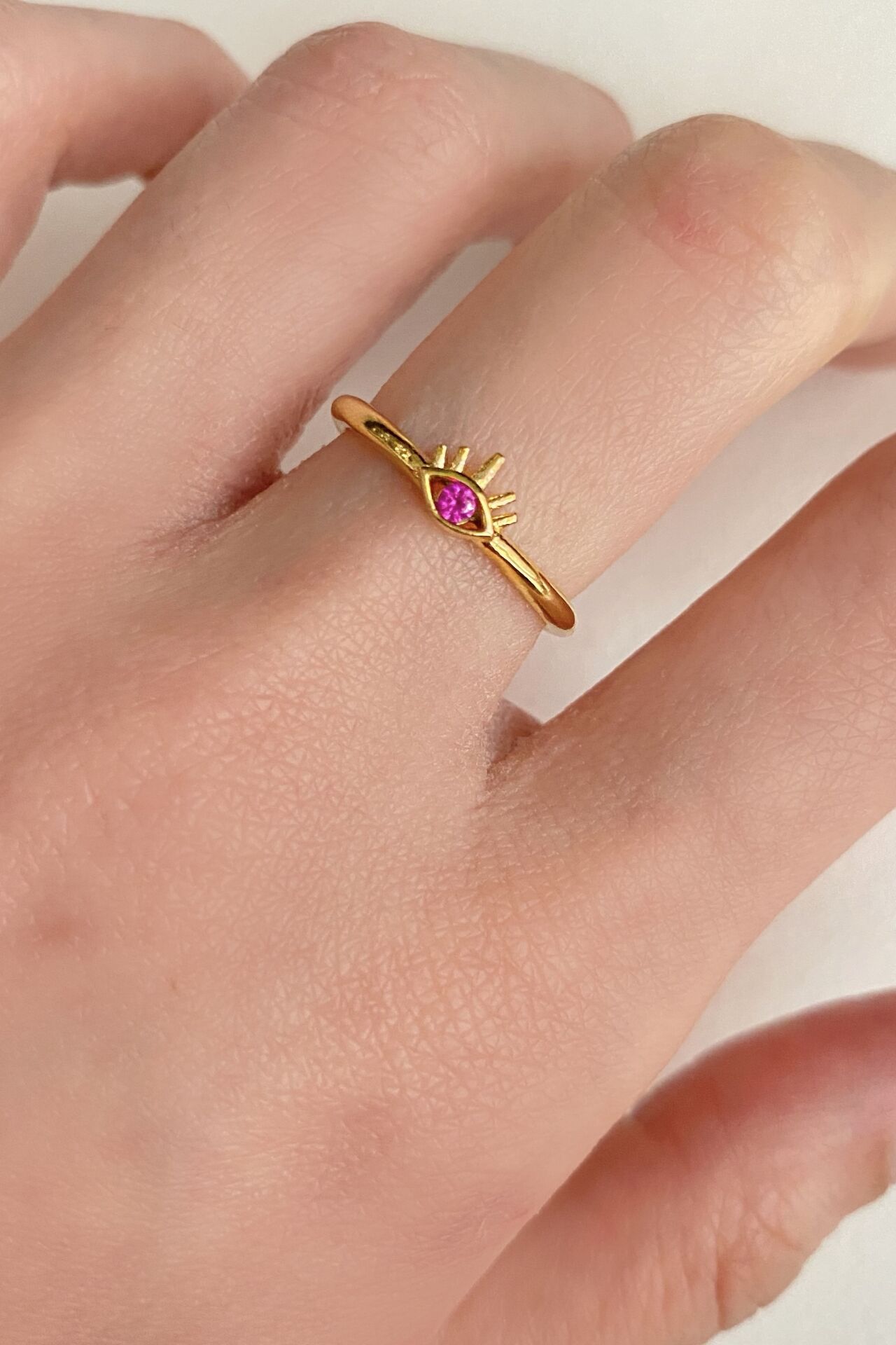 Kadın Gold Ayarlanabilir Mini Göz Yüzük