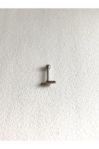 Kadın Silver Rengi Cerrahi Çelik  Şimşek Tragus Kıkırdak Piercing 6mm