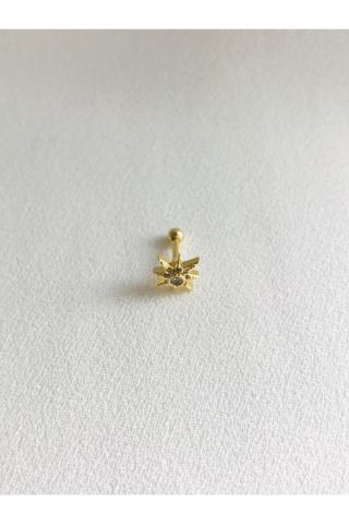 Kadın Gold Cerrahi Çelik Yıldız Tragus Kıkırdak Piercing 6mm