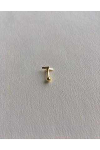 Gold Rengi Şimşek Tragus Piercing Cerrahi Çelik 6mm