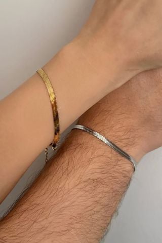 Çelik İtalyan Zincir Çift Sevgili Arkadaşlık Bileklik