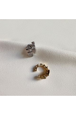 Taşlı Yılan Model Kıkırdak Küpesi Eaercuff