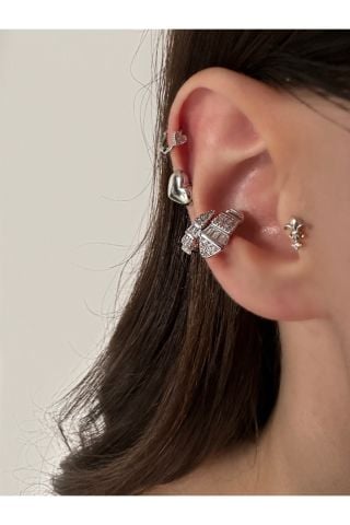 Taşlı Yılan Model Kıkırdak Küpesi Eaercuff