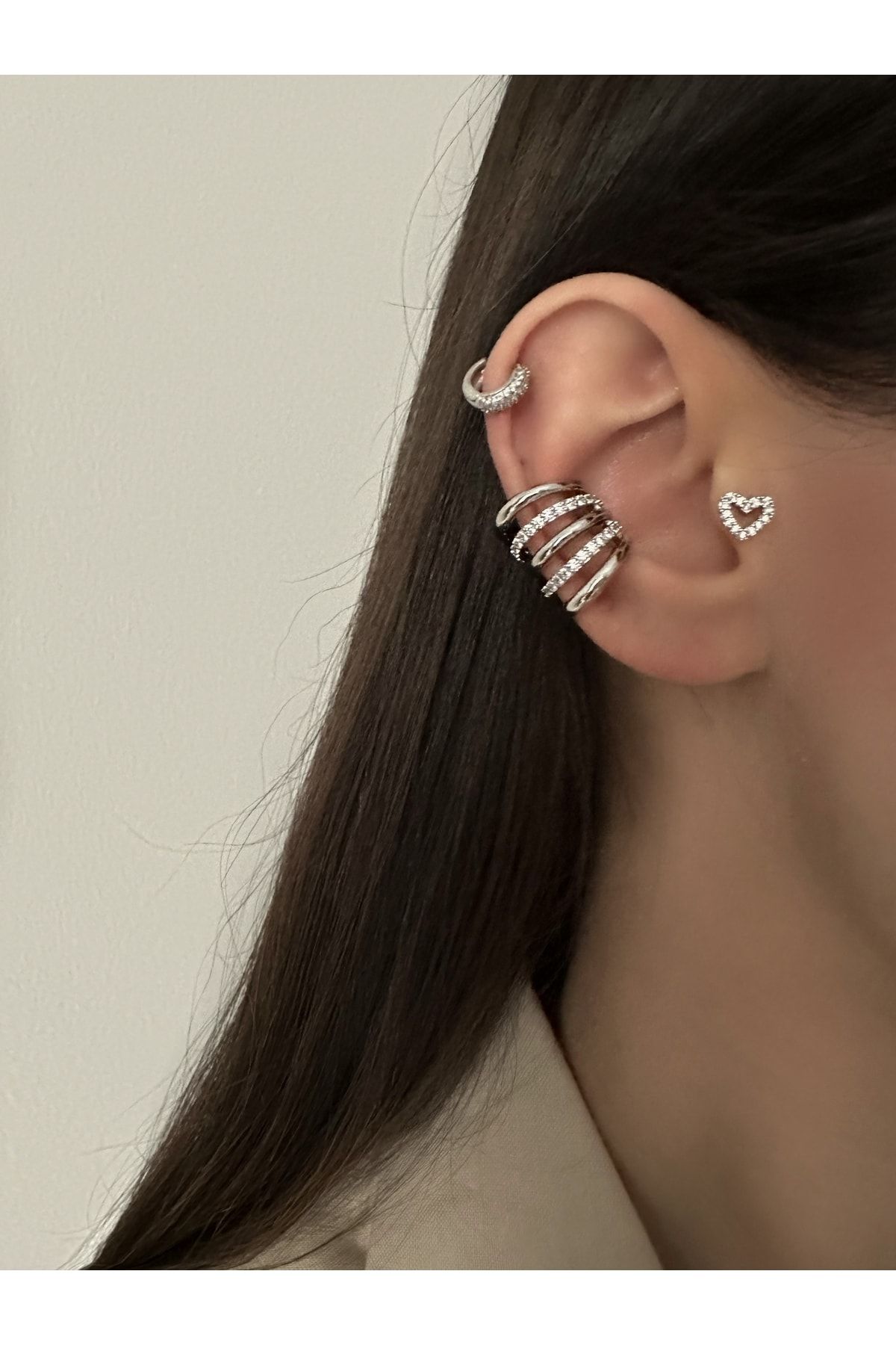 Kadın Kalın Boğumlu Earcuff Kıkırdak Küpe