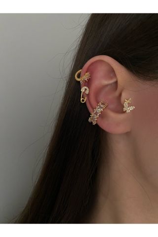 Kalın Halka Kıkırdak Küpe Earcuff