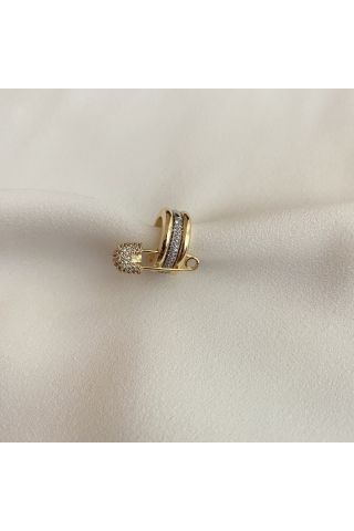 Kadın Çengelli Iğne Detaylı Kıkırdak Küpe Earcuff