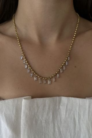 Sallantılı Kesme Taşlar Kolye