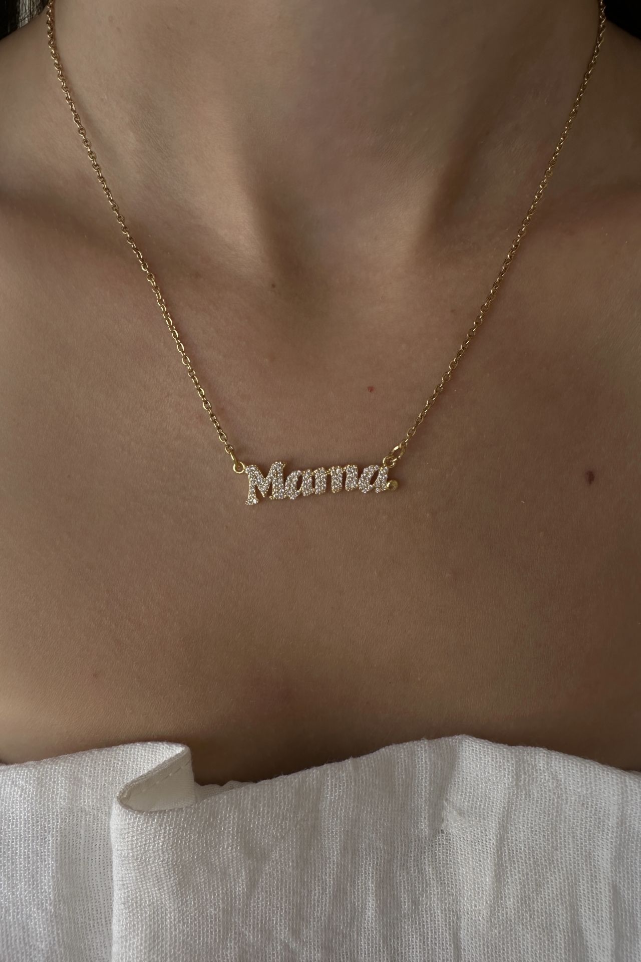 Çelik Mama Yazılı Kolye