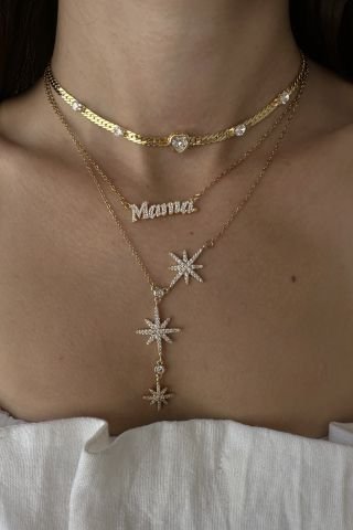 Çelik Mama Yazılı Kolye