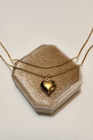 Çift Zincir Kalp Choker Kolye