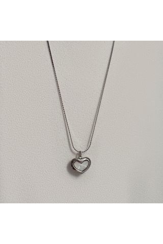 Çelik Sedefli Mini Kalp Kolye