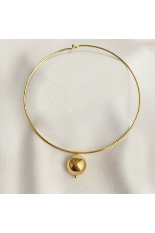 Devin Top Detaylı Ring Choker Kolye
