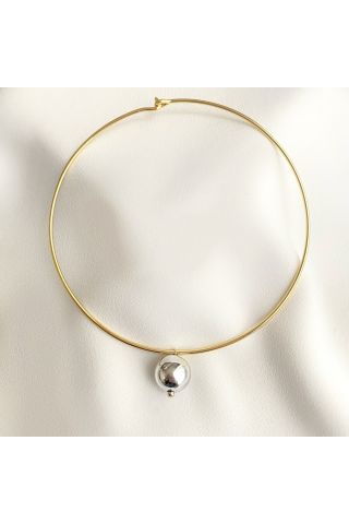 Devin Top Detaylı Ring Choker Kolye