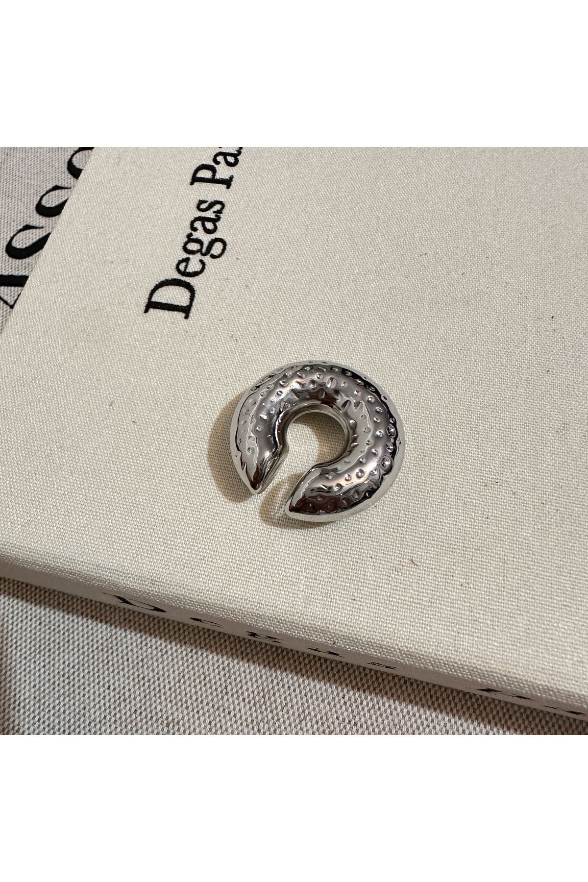 Çelik Dokulu Double Halka Kıkırdak Küpesi Earcuff