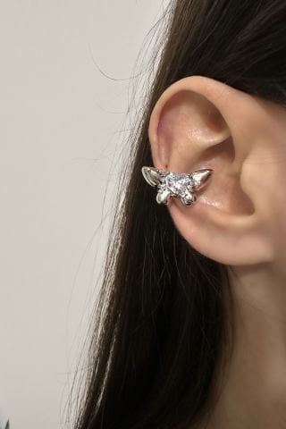 Taşlı Kelebek Kıkırdak Küpe Earcuff
