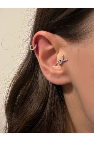 Çelik Delik Gerektirmeyen Sıkıştırmalı Piercing Tragus