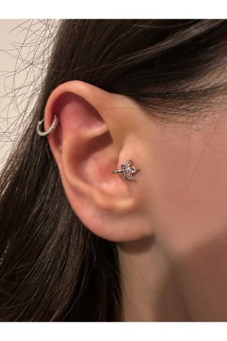 Çelik Delik Gerektirmeyen Sıkıştırmalı Piercing Tragus