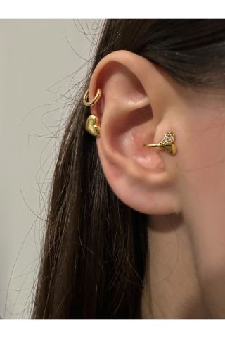 Çelik Delik Gerektirmeyen Sıkıştırmalı Piercing Tragus