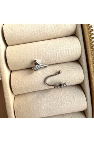 Çelik Delik Gerektirmeyen Sıkıştırmalı Piercing Tragus
