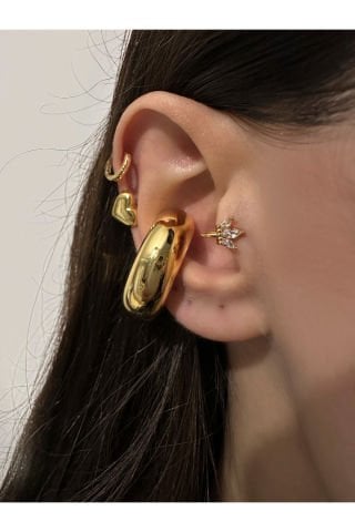 Çelik Delik Gerektirmeyen Sıkıştırmalı Piercing Tragus