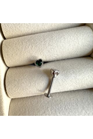 Cerrahi Çelik Renkli Taşlı Tragus, Piercing