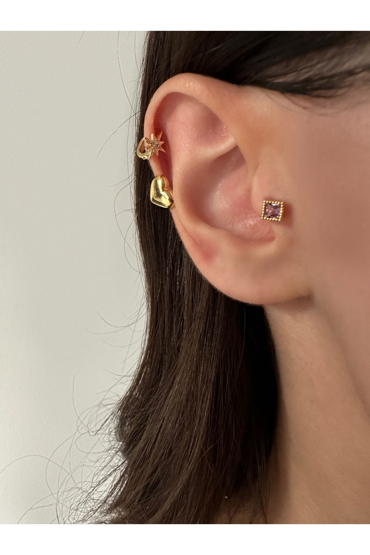 Cerrahi Çelik Renkli Kare Tragus, Piercing