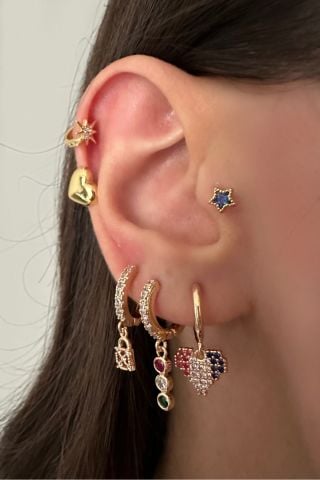 Cerrahi Çelik Renkli Yıldız Tragus, Piercing