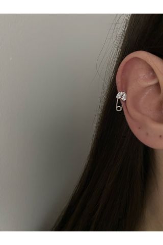 Taşlı Çengelli Detaylı Halka Tragus Piercing