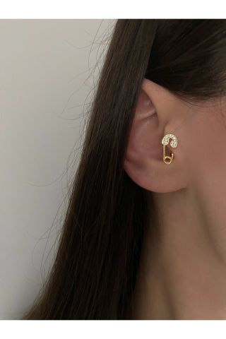 Taşlı Çengelli Detaylı Halka Tragus Piercing