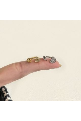 Taşlı Çengelli Detaylı Halka Tragus Piercing